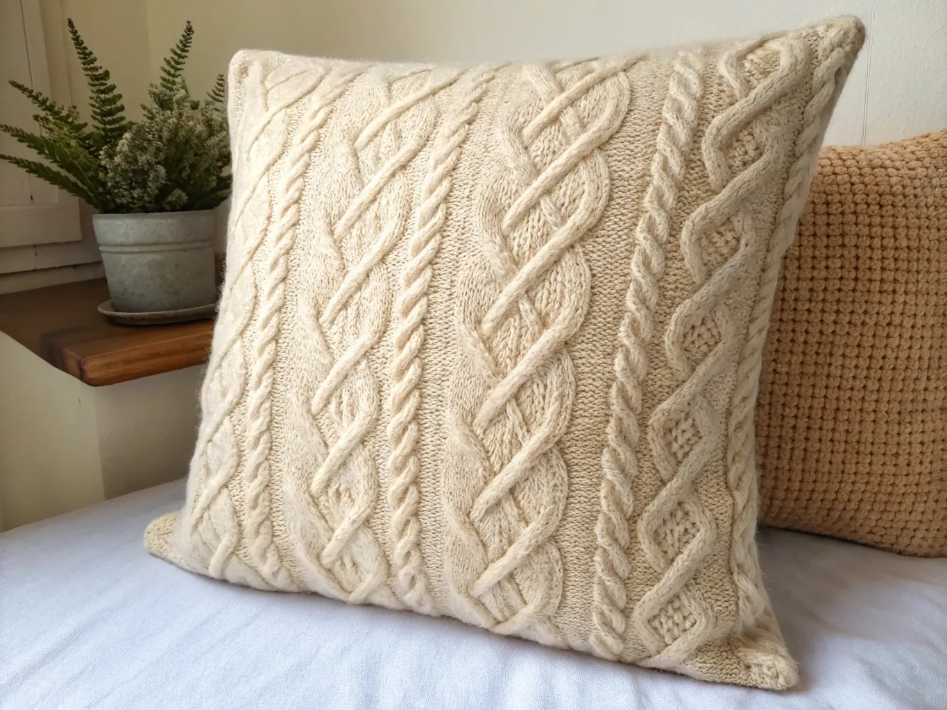 Kuddfodral med texturerad yta i ullblandning